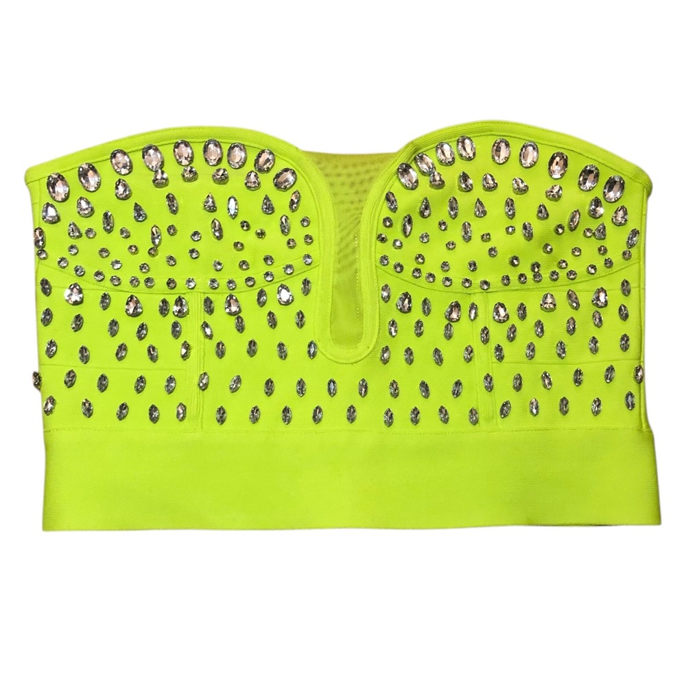 NWT KAREN MILLEN crystal embellished corset top